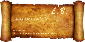 Lapu Bolivár névjegykártya